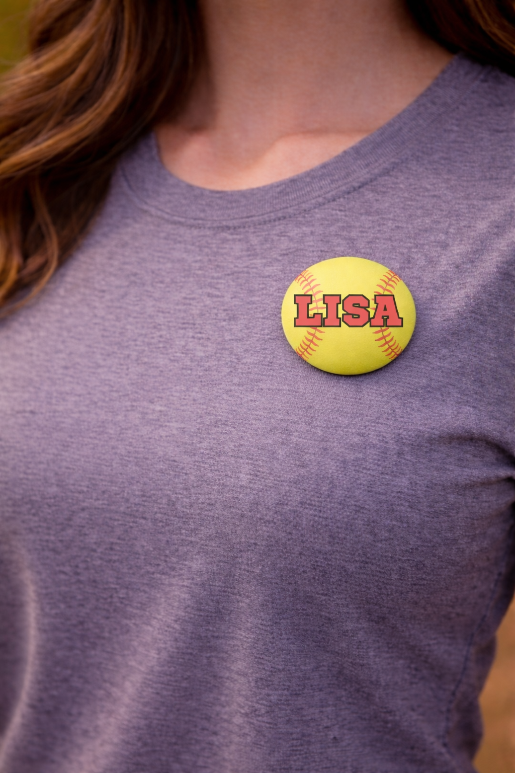 Softball Pin Button Custom Personalized