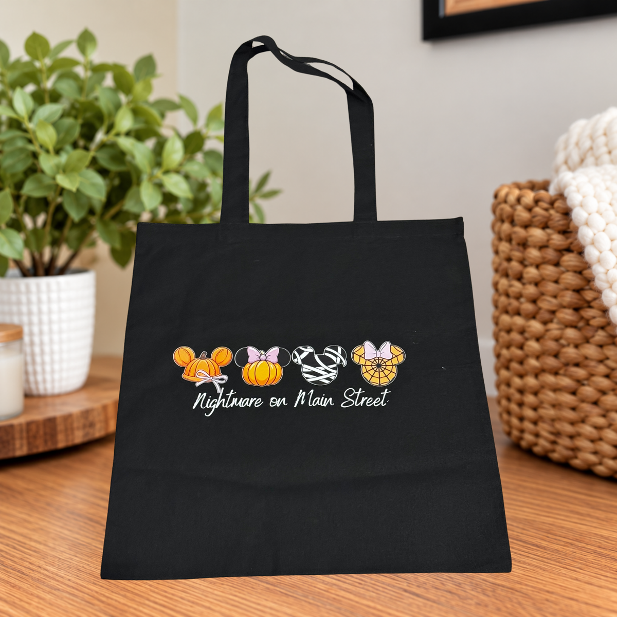 Nightmare on Main Street Disney Halloween Large Canvas Tote Bag
