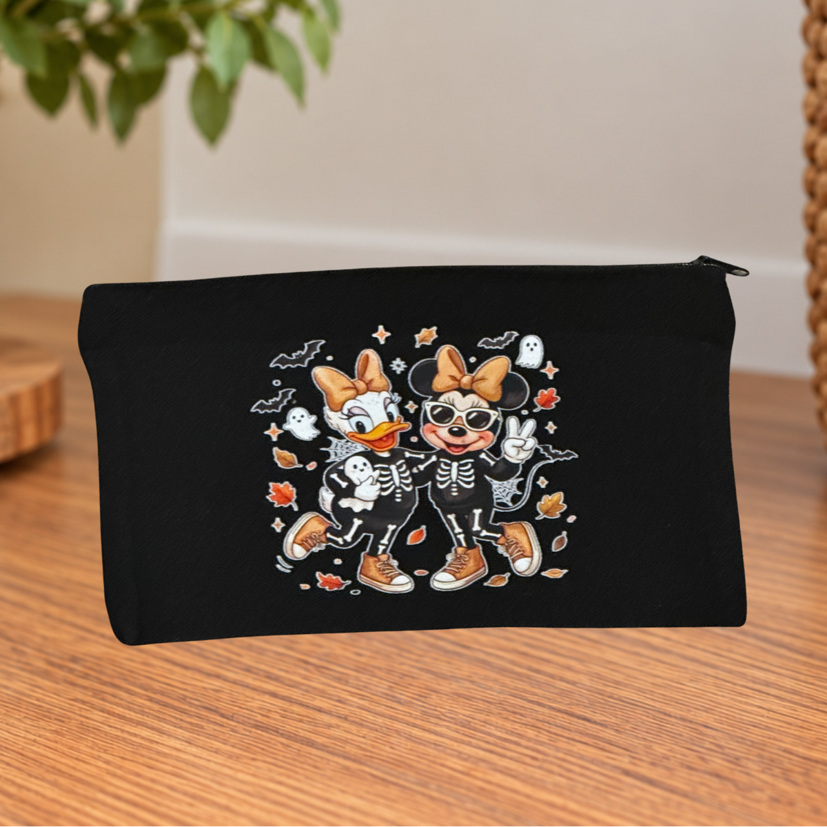Minnie Mouse & Daisy Duck Halloween Skeleton Makeup Bag