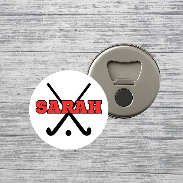 Field Hockey Bottle Opener Magnet Custom Personalized