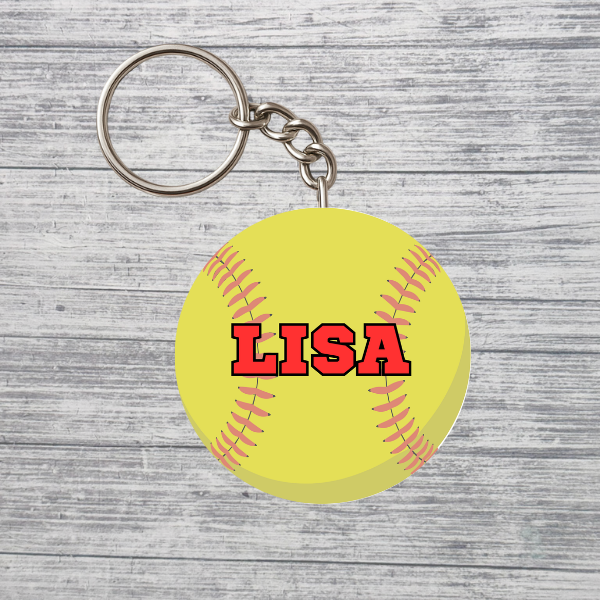 Softball Keychain Custom Personalized