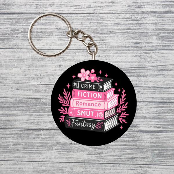 Book Stack Genres Aesthetic Keychain