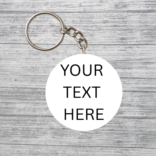 Custom Text Keychain – Personalized Round Keychain