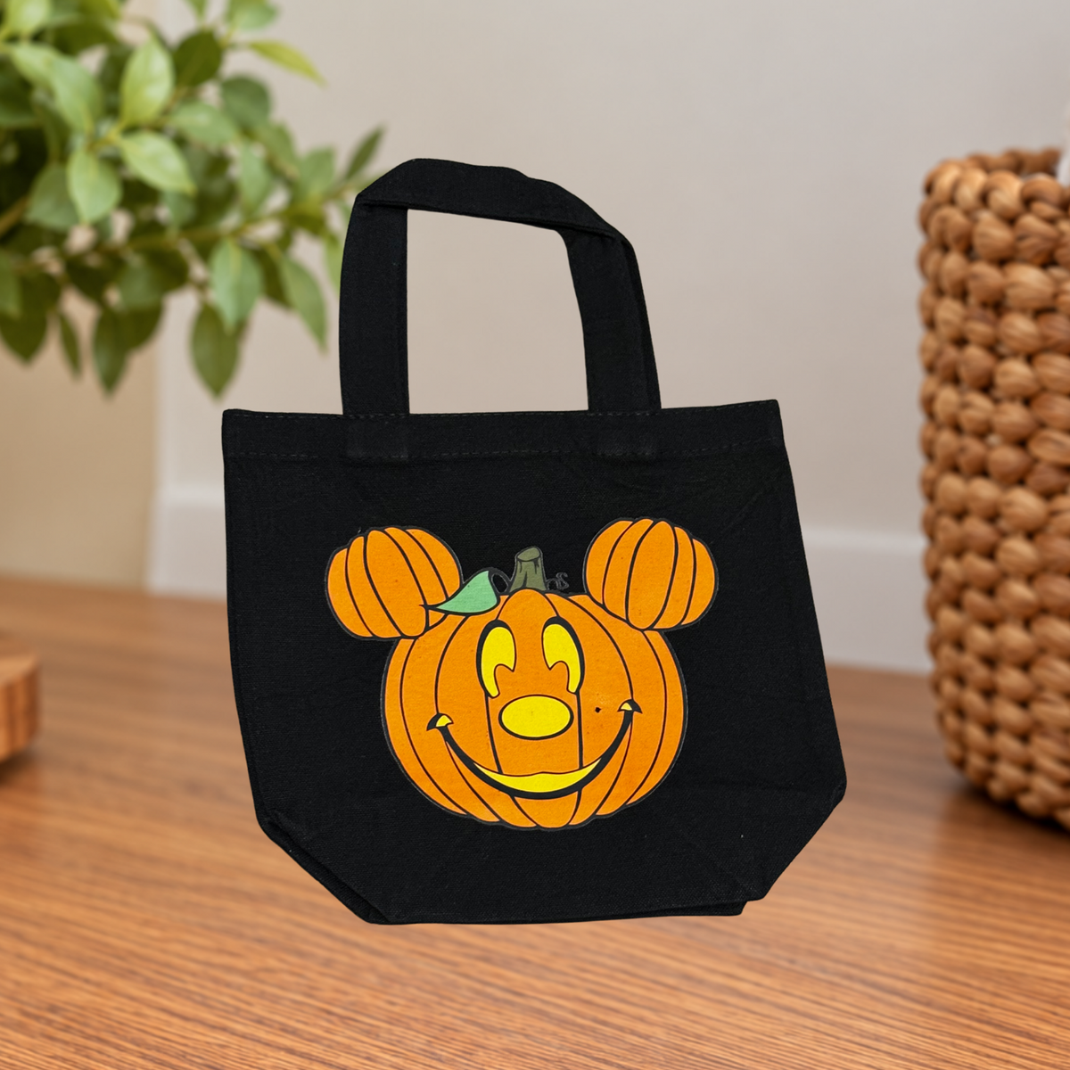 Mickey Mouse Pumpkin Halloween Canvas Tote Bag