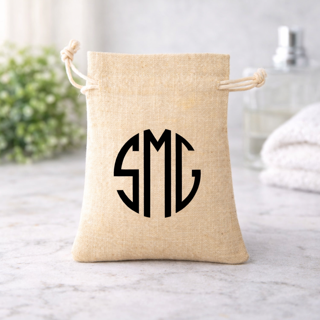 Personalized Mini Canvas Drawstring Bag