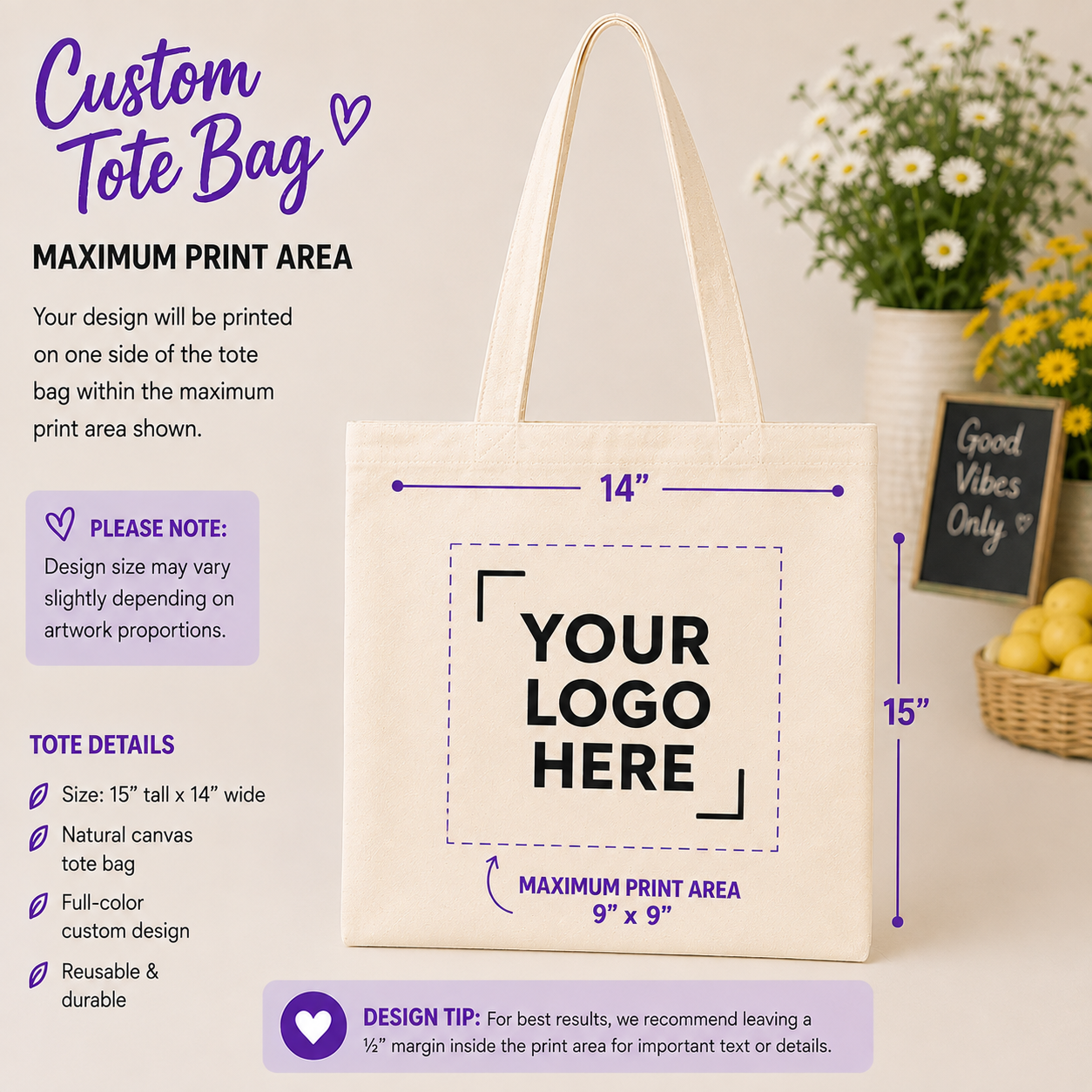 Custom Large Canvas Bag