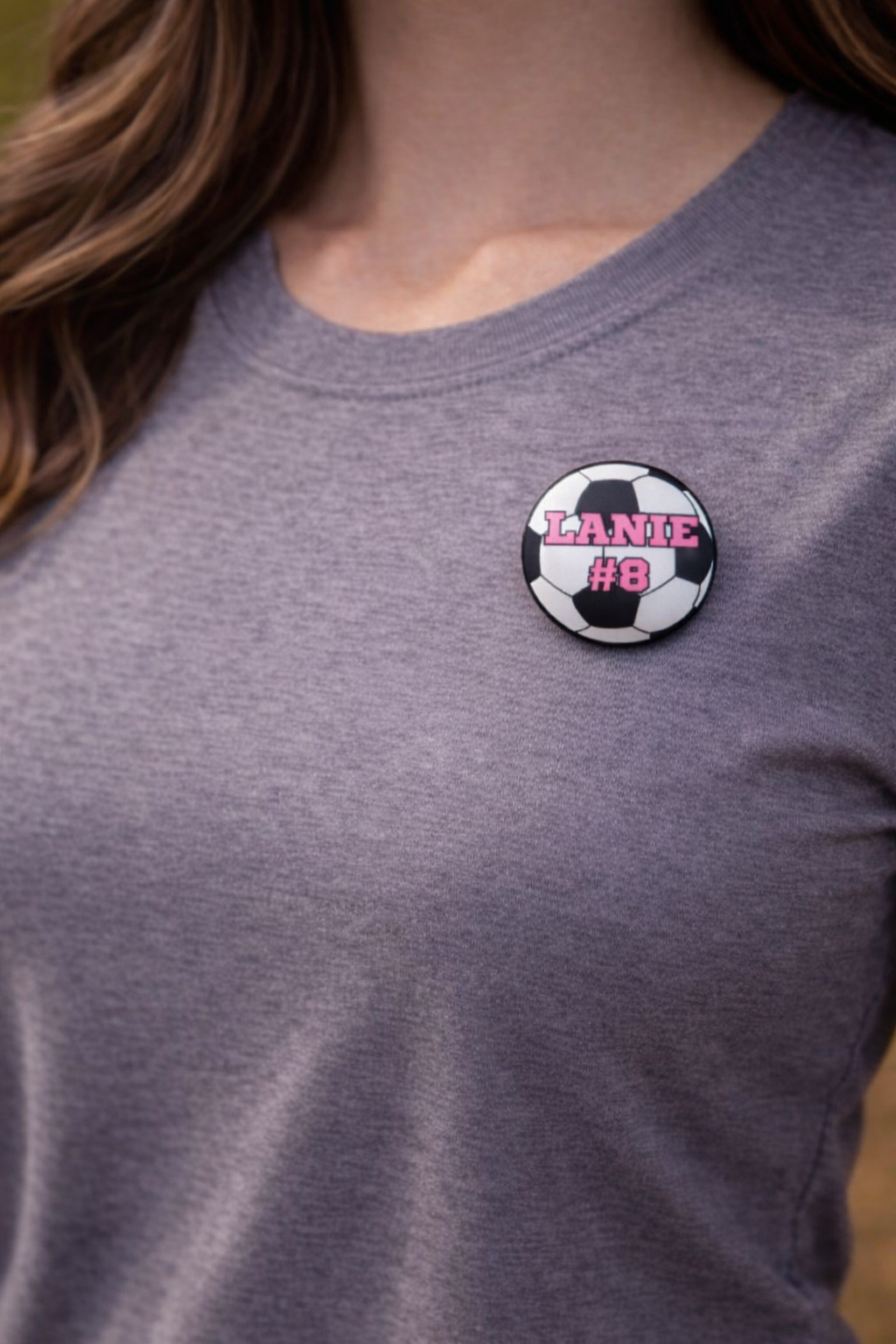 Soccer Button Custom Personalized