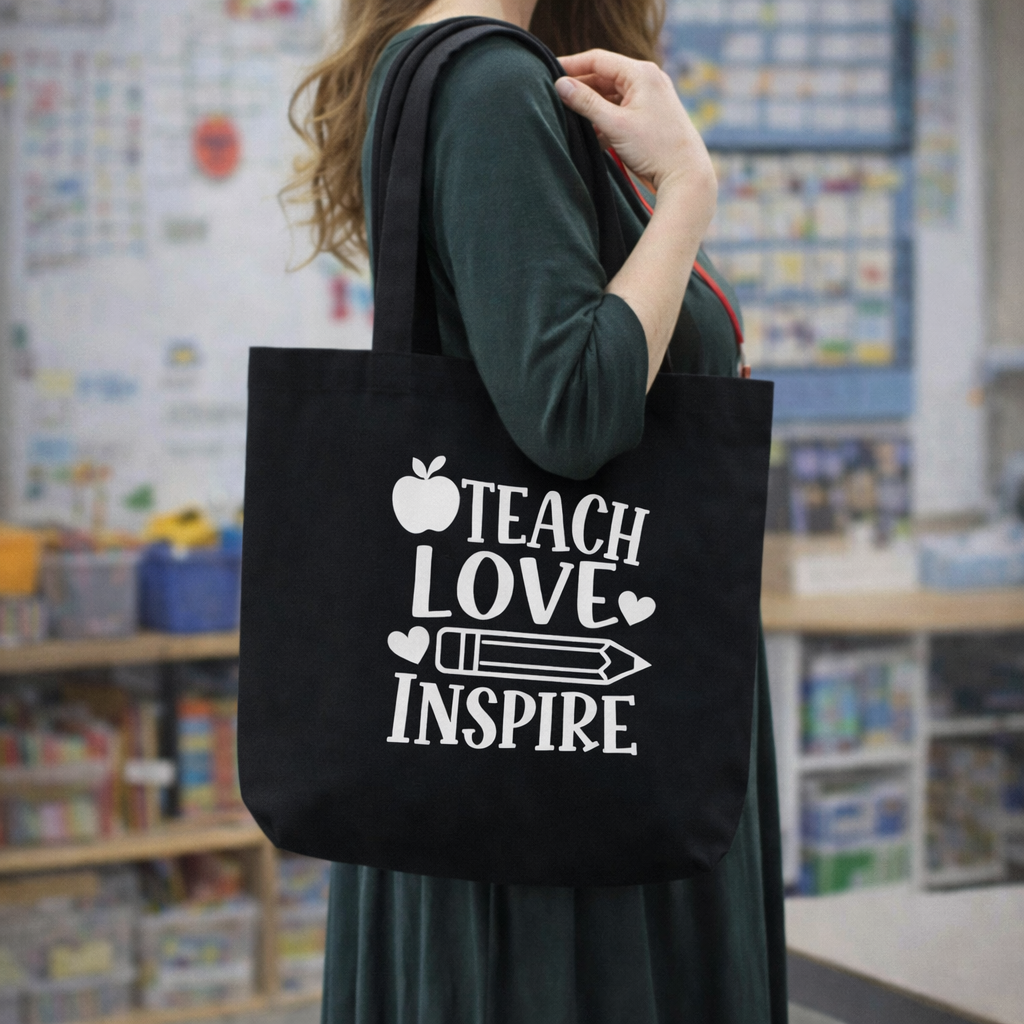 Teach Love Inspire Canvas Tote Bag