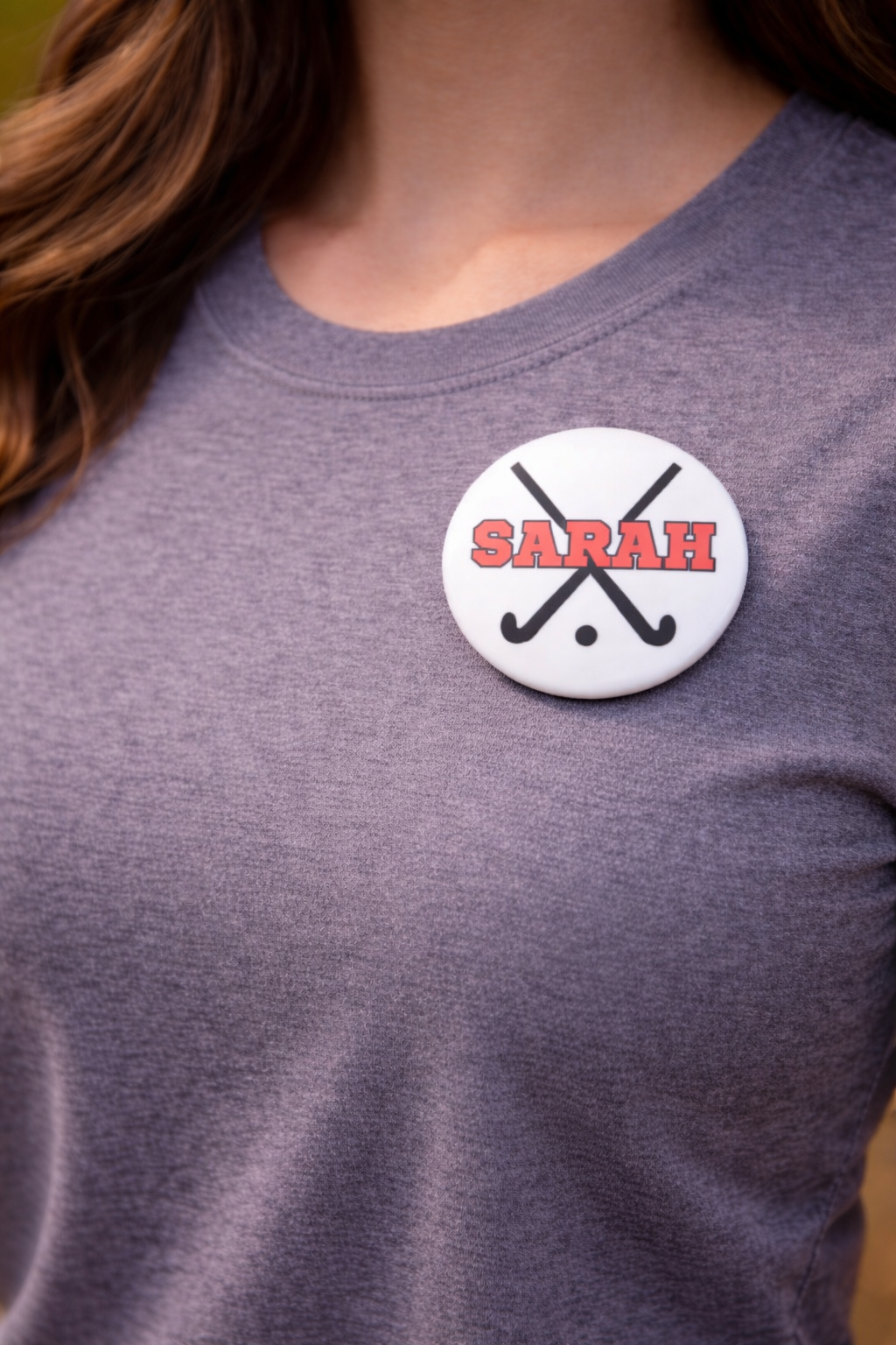 Field Hockey Button Pin Custom Personalized