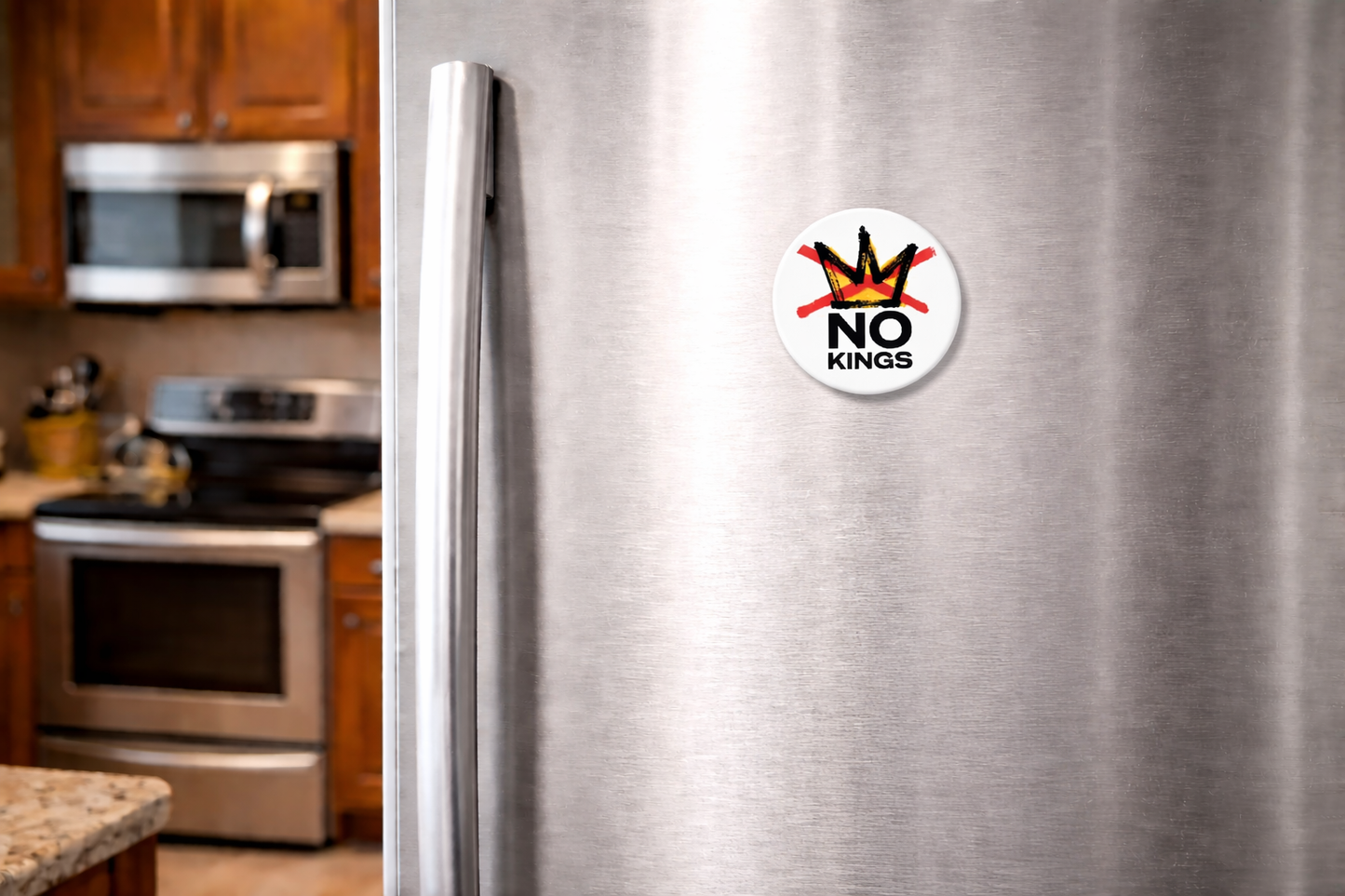 No Kings Round Magnet