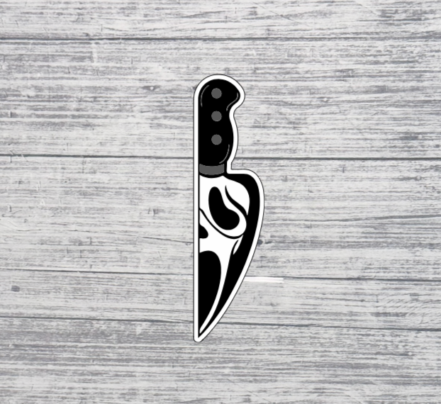 Spooky Ghost Knife Sticker