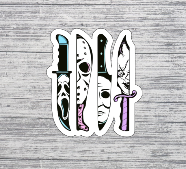 Horror Icon Knife Collage Sticker