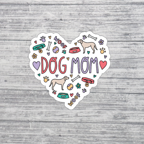 Dog Mom Heart Sticker