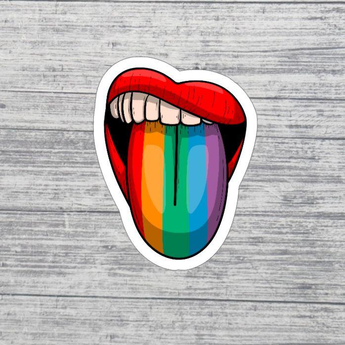 Rainbow Tongue Pride Sticker