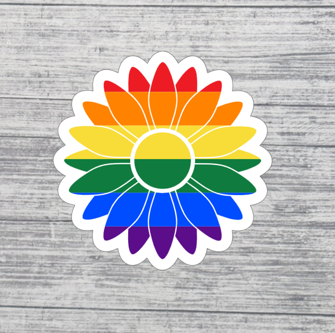 Rainbow Flower Pride Sticker