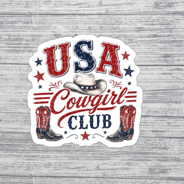 USA Cowgirl Club Sticker