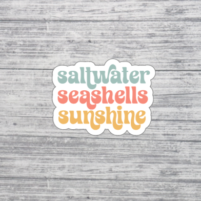 Saltwater Seashells Sunshine Sticker