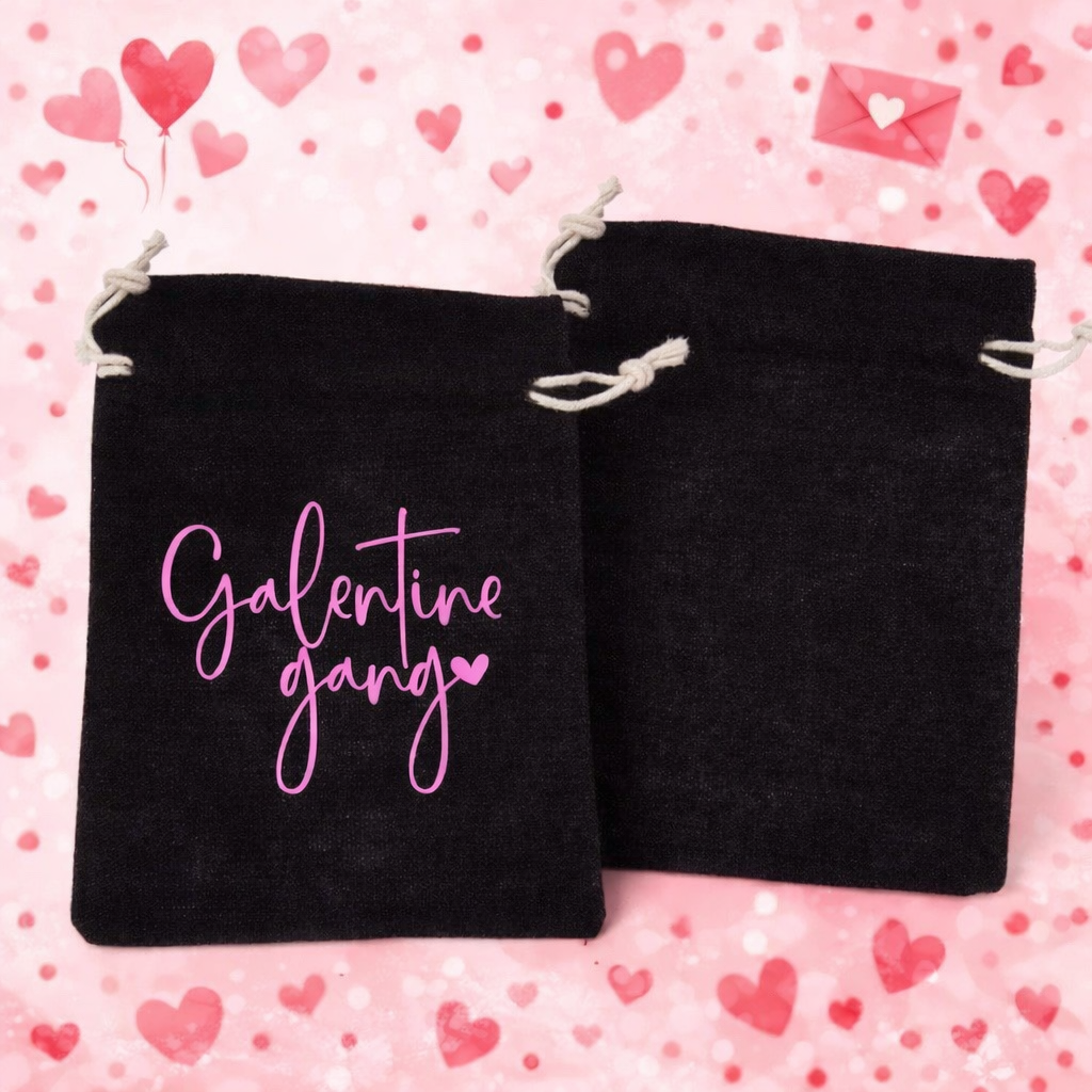 Galentine Drawstring Tote Bag 5x6
