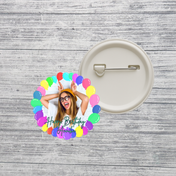 Birthday Balloon Photo Button