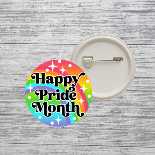 Happy Pride Month Pin – Rainbow Pride Button Pin