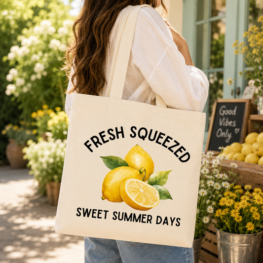 Fresh Squeezed Sweet Summer Days Large Canvas Tote Bag