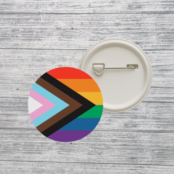 Progress Pride Flag Button Pin