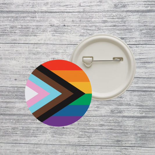 Progress Pride Flag Button Pin