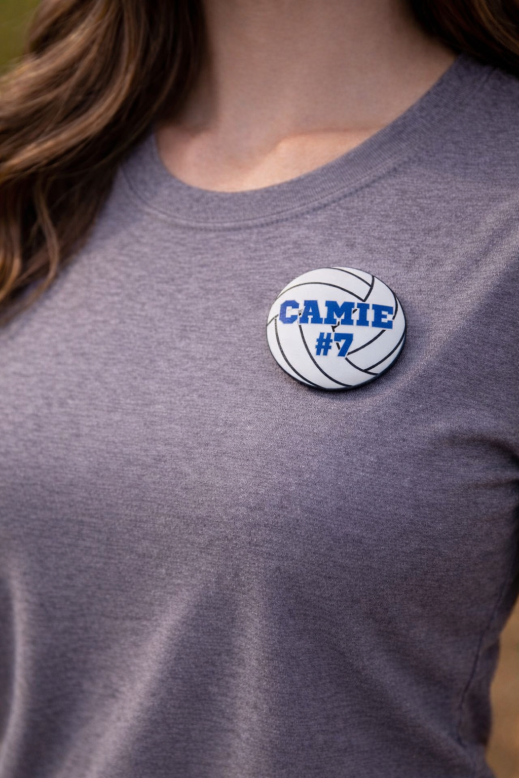 Volleyball Button Pin Custom Personalized