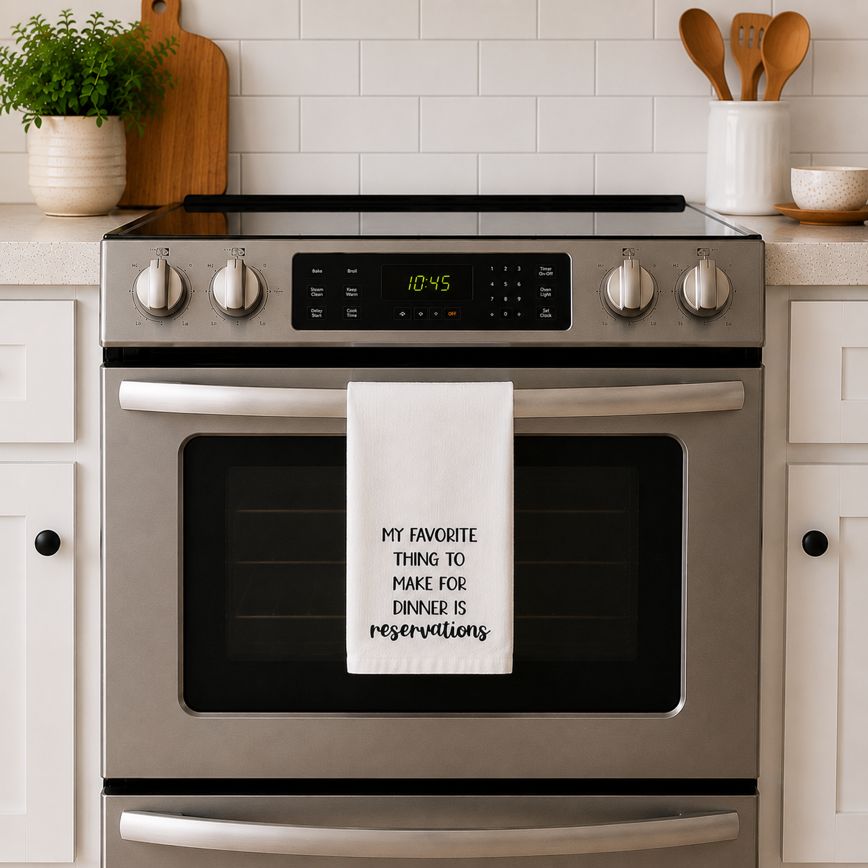 Reservations for Dinner Kitchen Towel