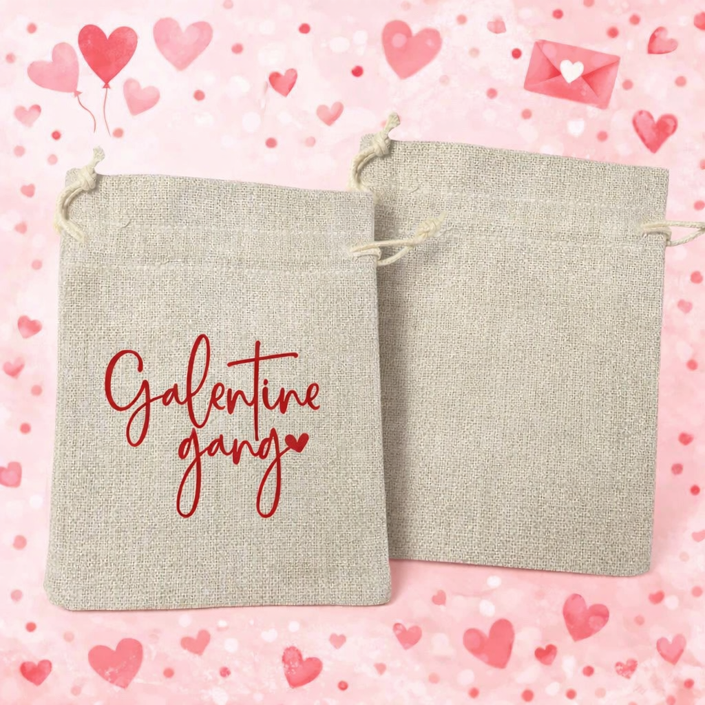 Galentine Drawstring Tote Bag 5x6