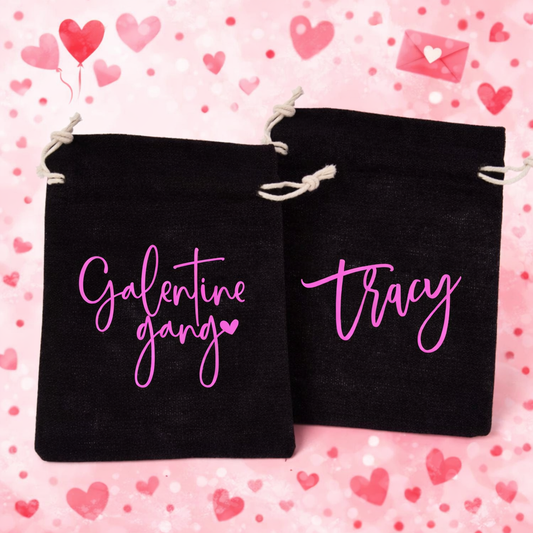 Galentine Drawstring Tote Bag 5x6