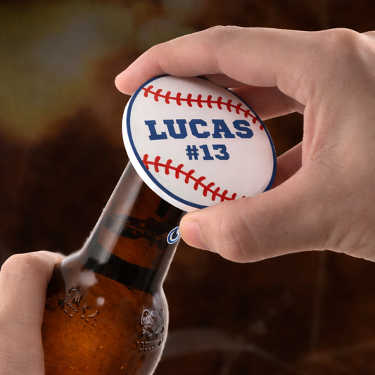 Baseball Bottle Opener Magnet Custom Personalized
