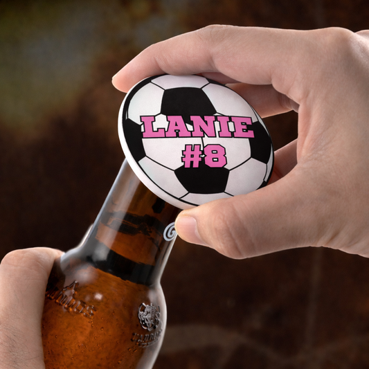 Soccer Bottle Opener Magnet Custom Personalized