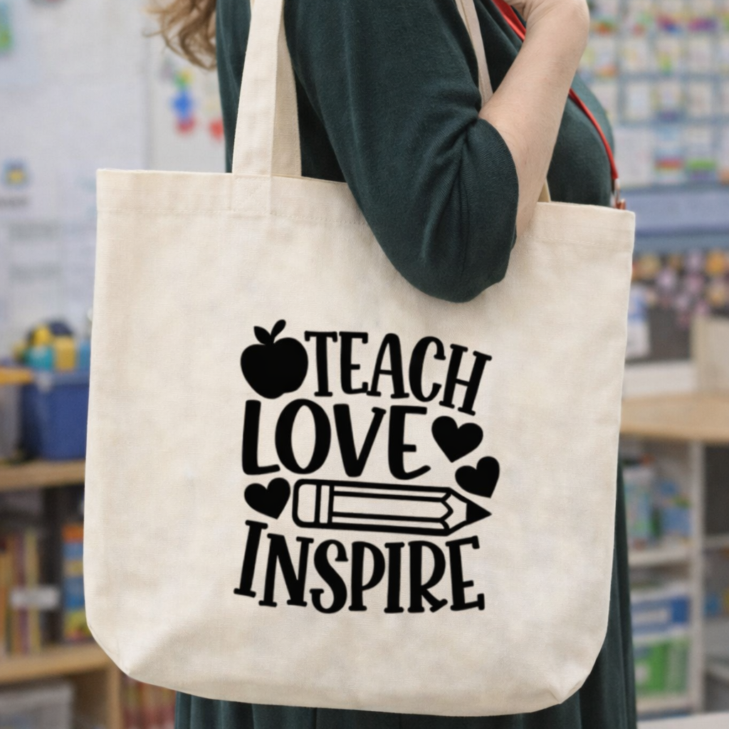 Teach Love Inspire Canvas Tote Bag