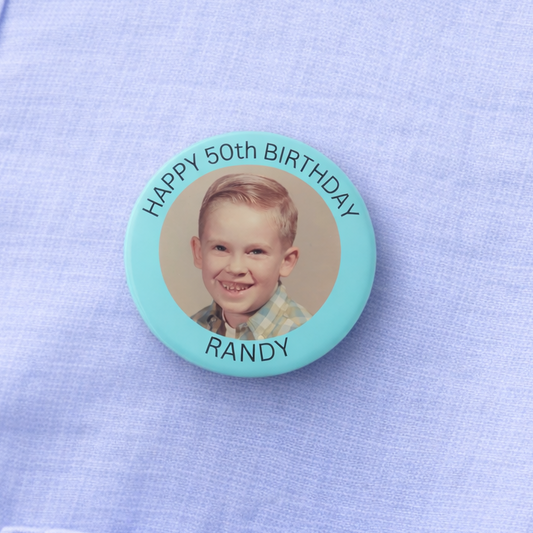 Birthday Button Photo Custom