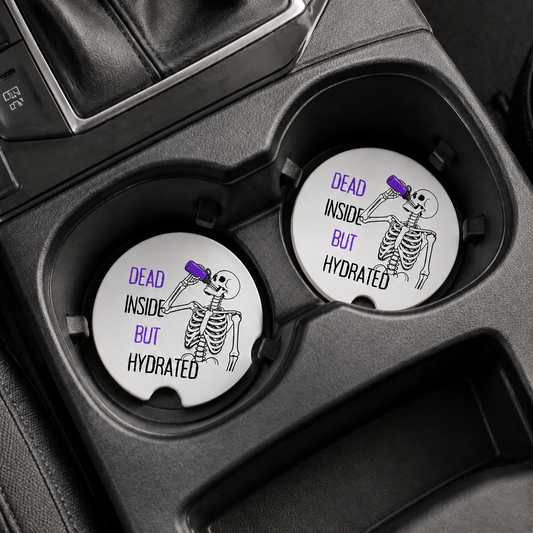 Dead Inside But Hydrated Car Coaster | Set of 2