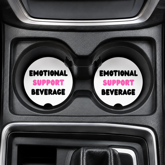 Emotional Support Beverage Car Coasters | Set of 2