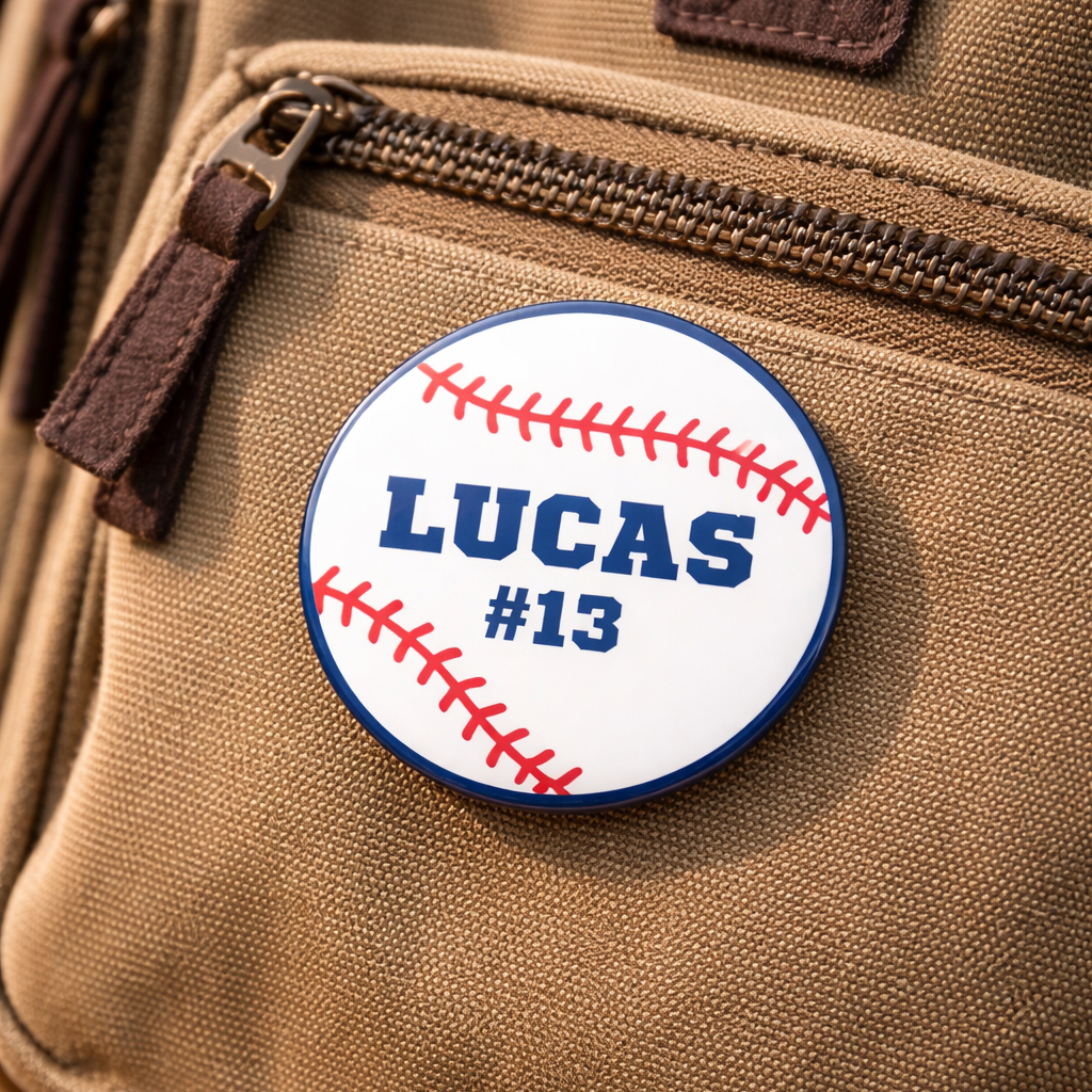 Baseball Button Pin Custom Personalized