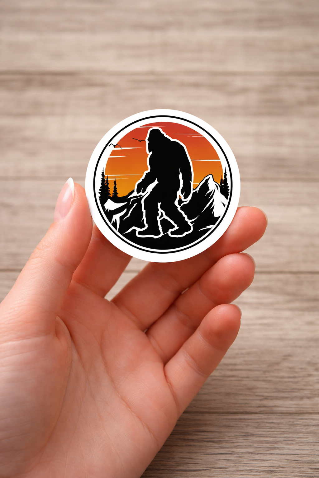 Bigfoot Sunset Mountain Sticker