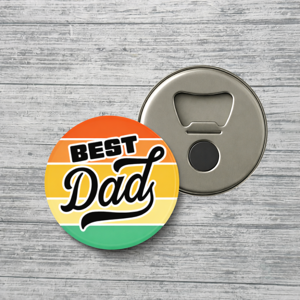 Best Dad Retro Bottle Opener Magnet