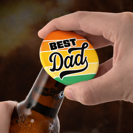 Best Dad Retro Bottle Opener Magnet