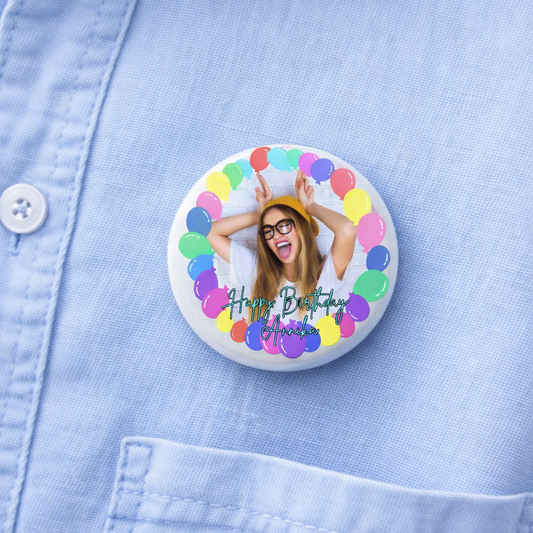 Birthday Balloon Photo Button