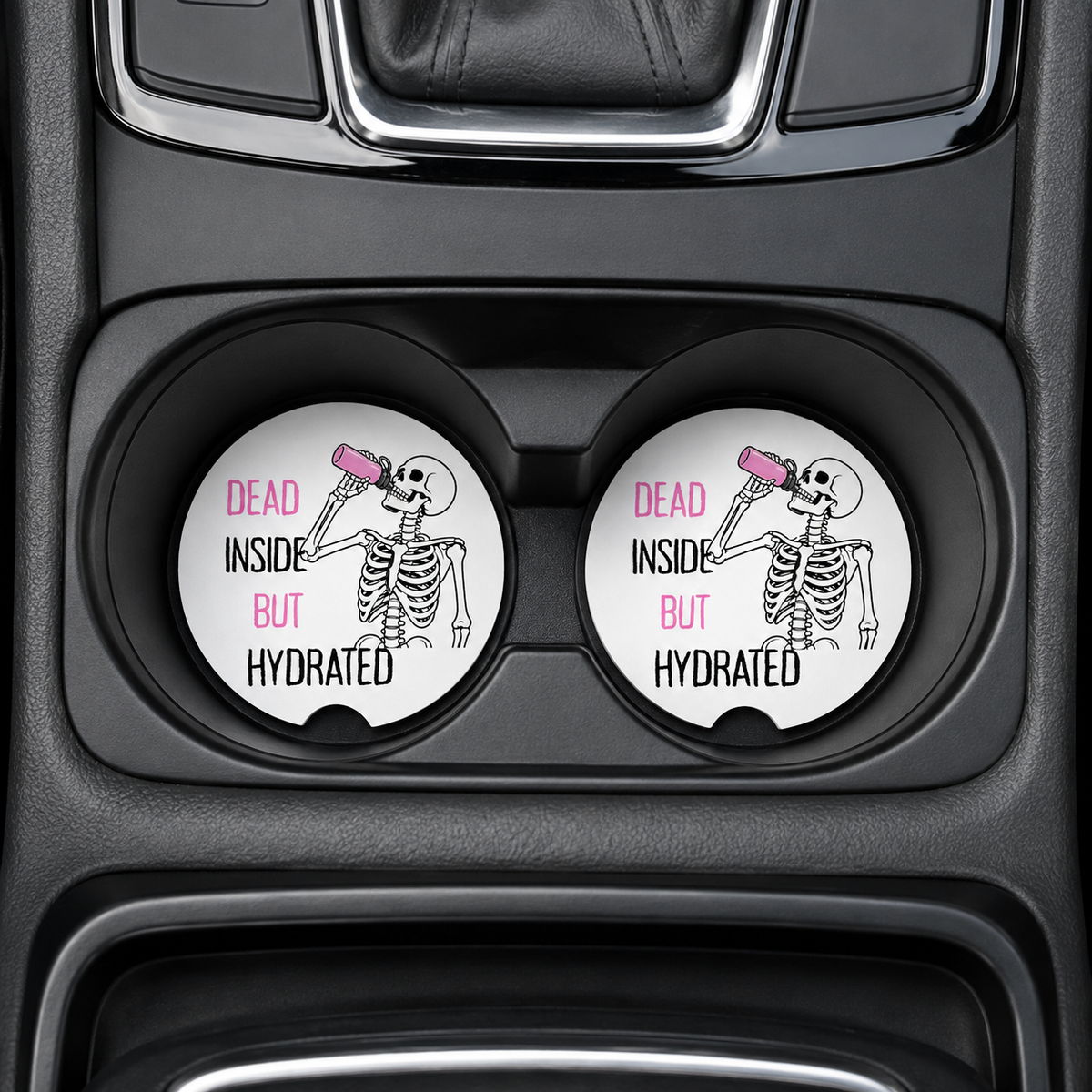 Dead Inside But Hydrated Car Coaster | Set of 2