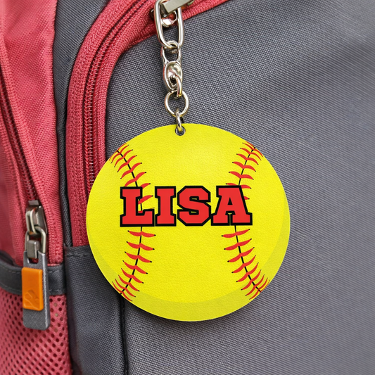 Softball Keychain Custom Personalized