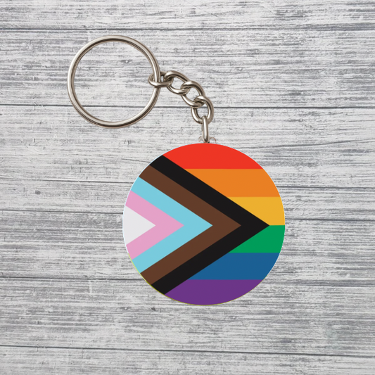 Progress Pride Flag Keychain