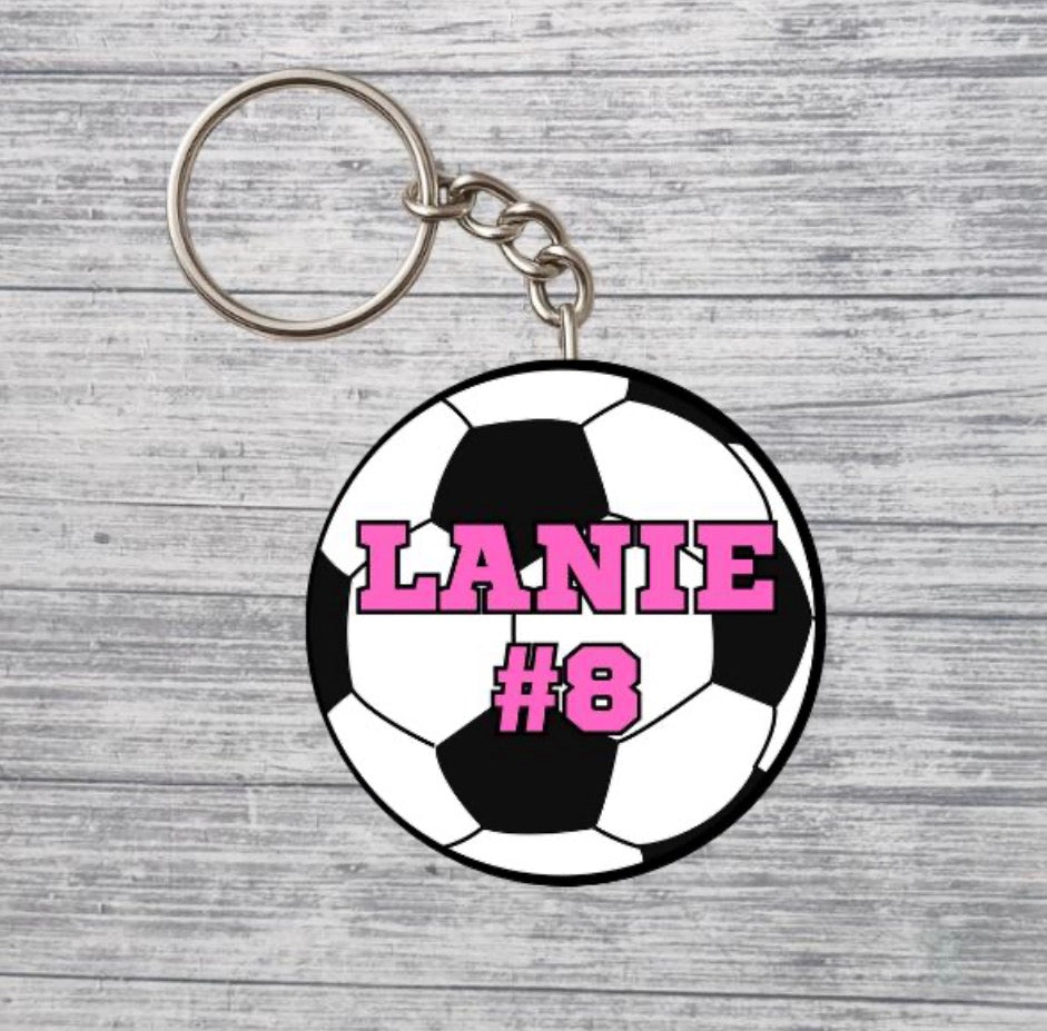 Soccer Keychain Custom Personalized
