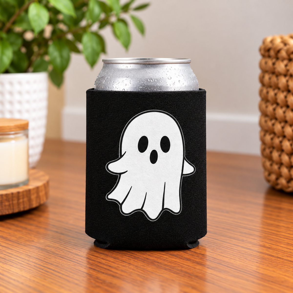 Cute Ghost Halloween Can Koozie