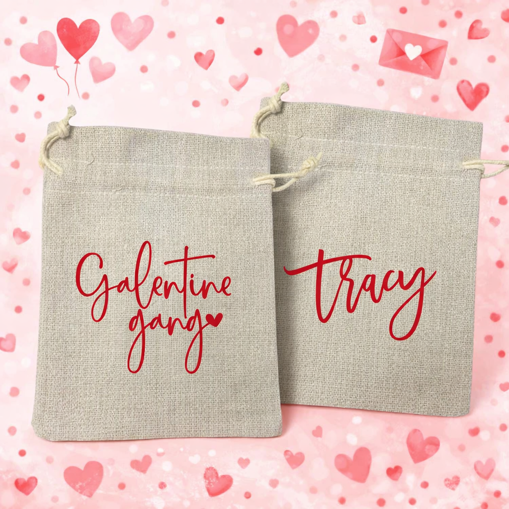 Galentine Drawstring Tote Bag 5x6