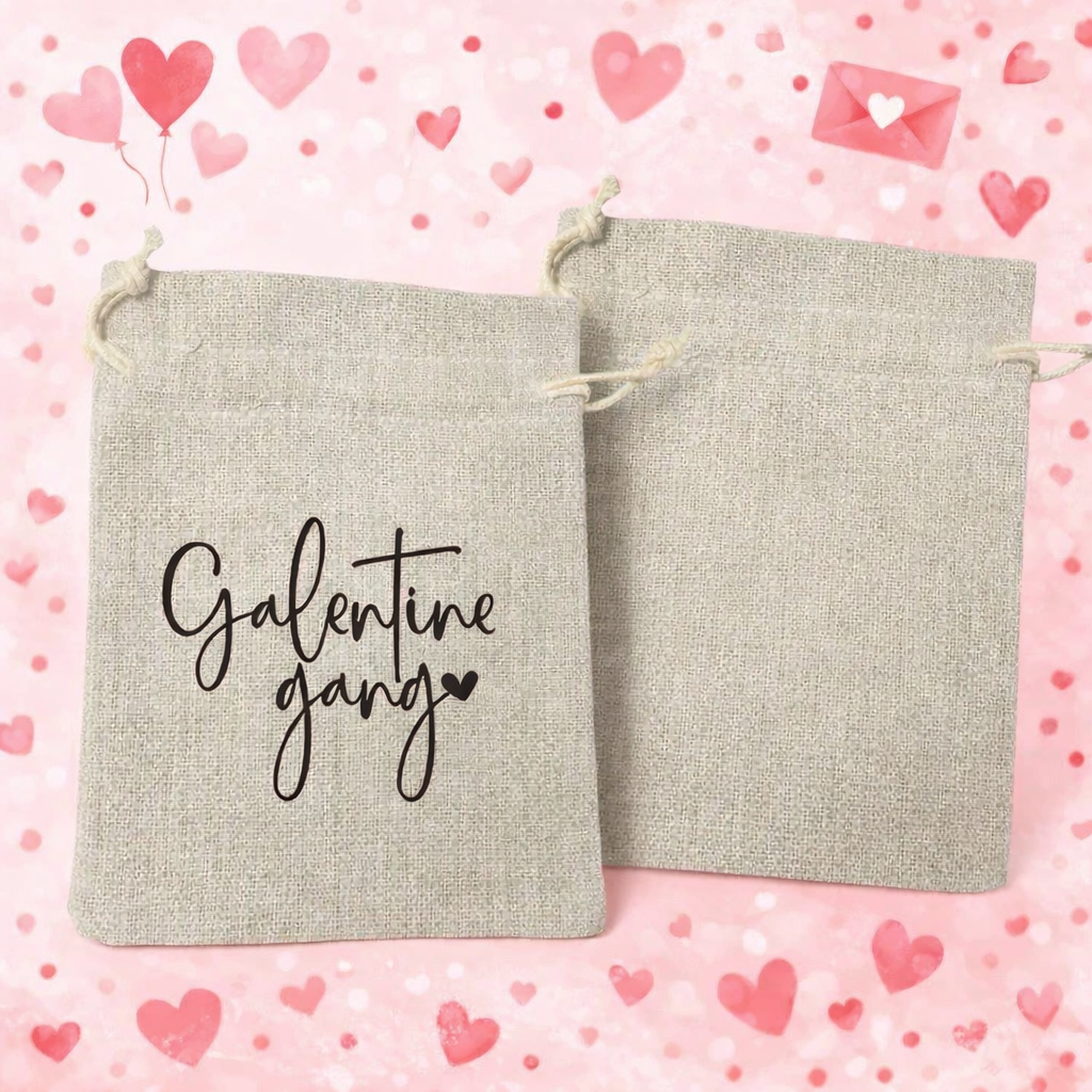 Galentine Drawstring Tote Bag 5x6