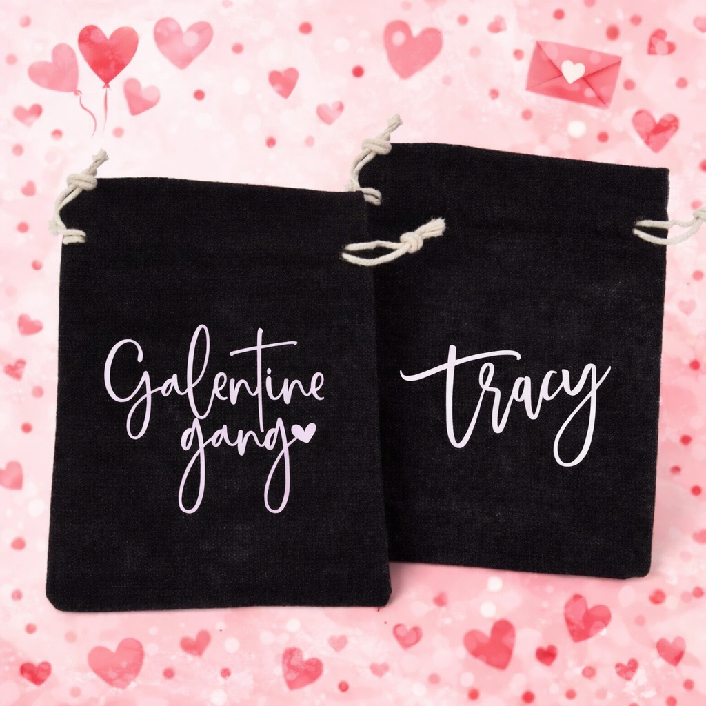Galentine Drawstring Tote Bag 5x6